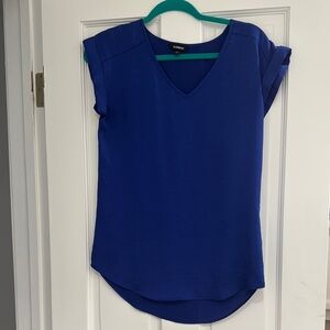 Express Blue and White Relaxed Blouse